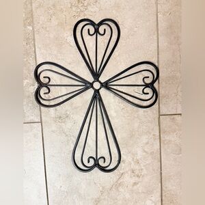 Black Metal Wall Cross Decor